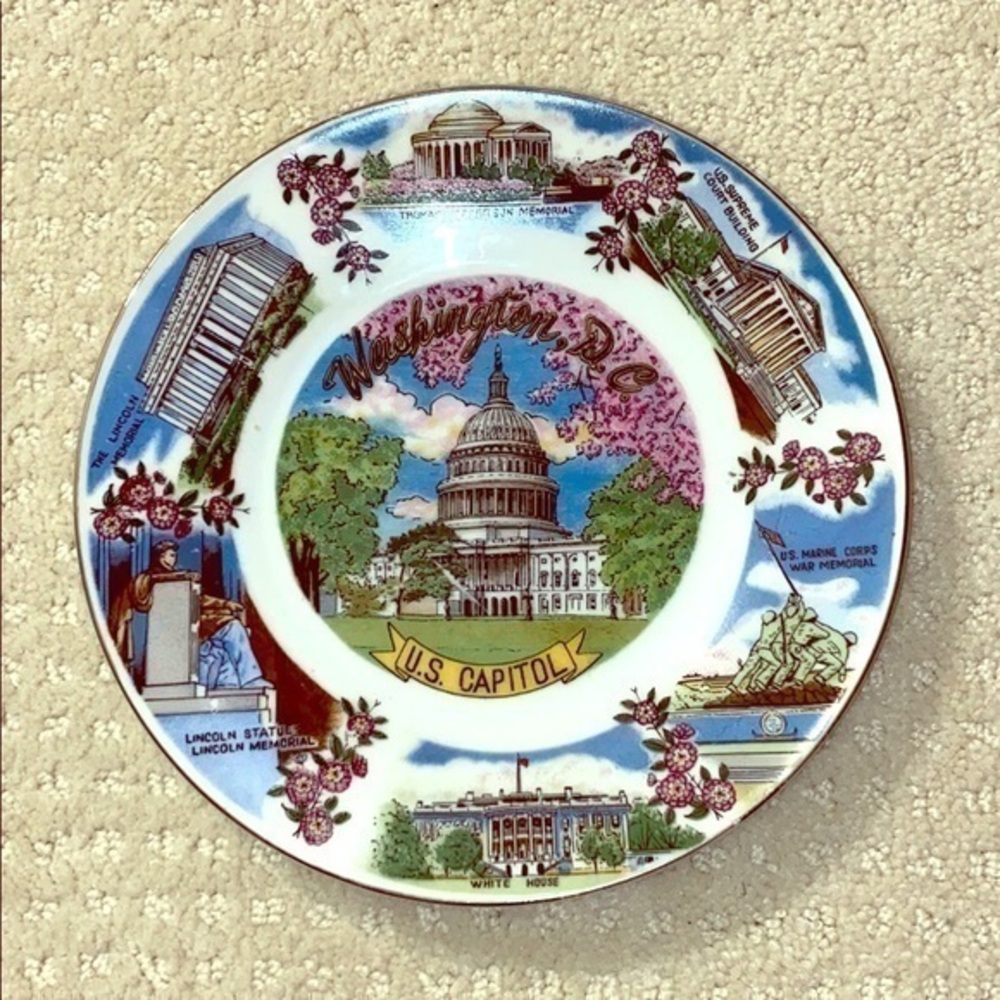 Vintage U.S. Capitol Washington DC Souvenir Plate